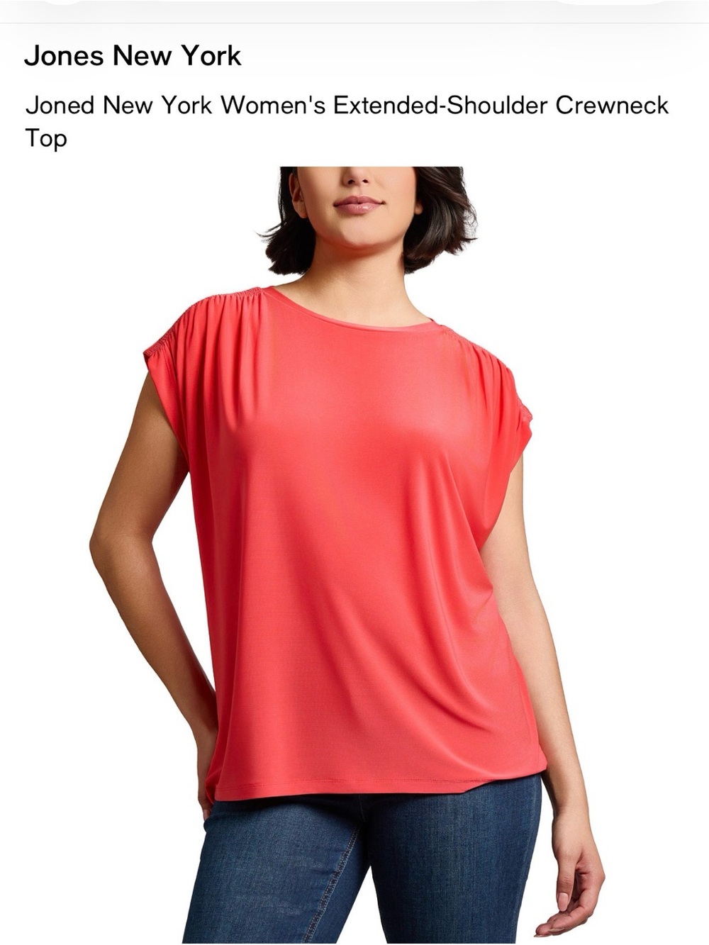 Jones New York Joned New York Women's Extended-Shoulder Crewneck Top